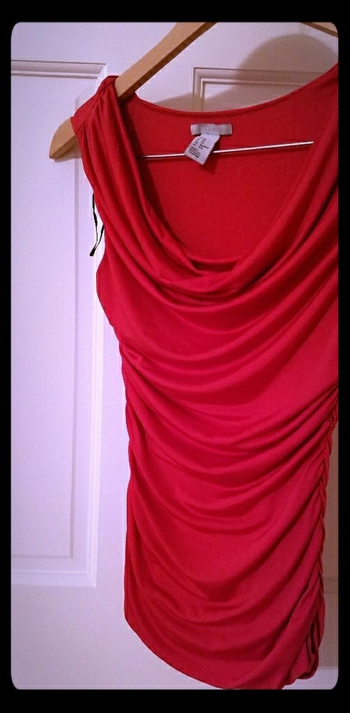 Red sleeveless top